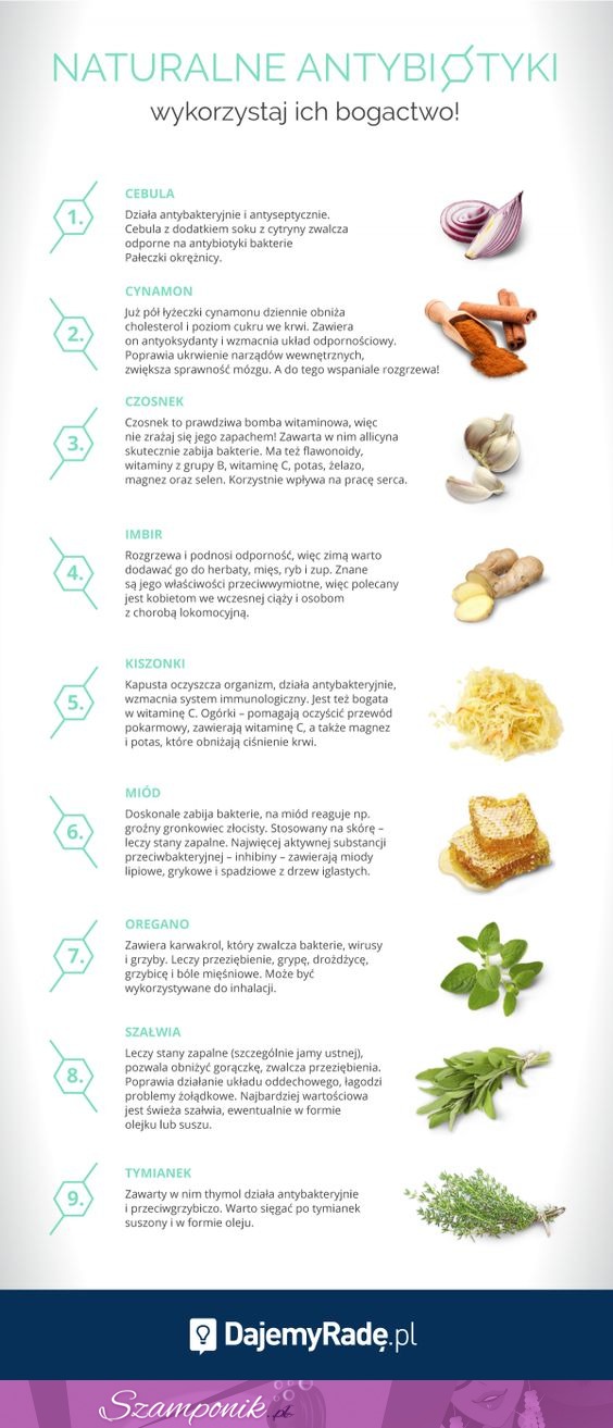 Wykorzystaj bogactwo naturalnych antybiotyków! Niesamowite, że jest ich aż tyle :O