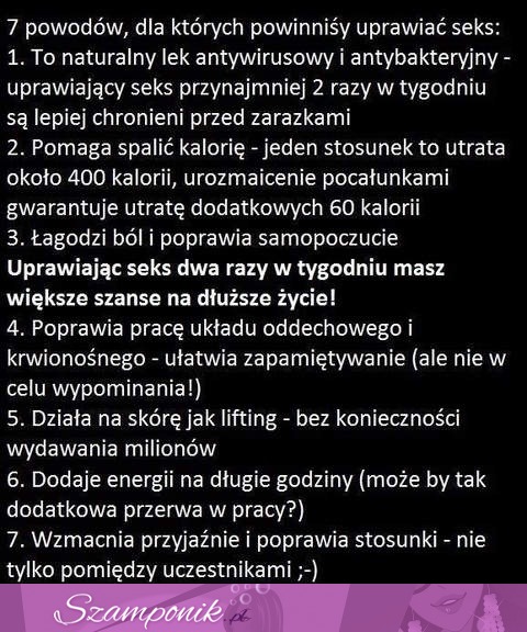 7 powodów, dla których warto uprawiać seks! :D