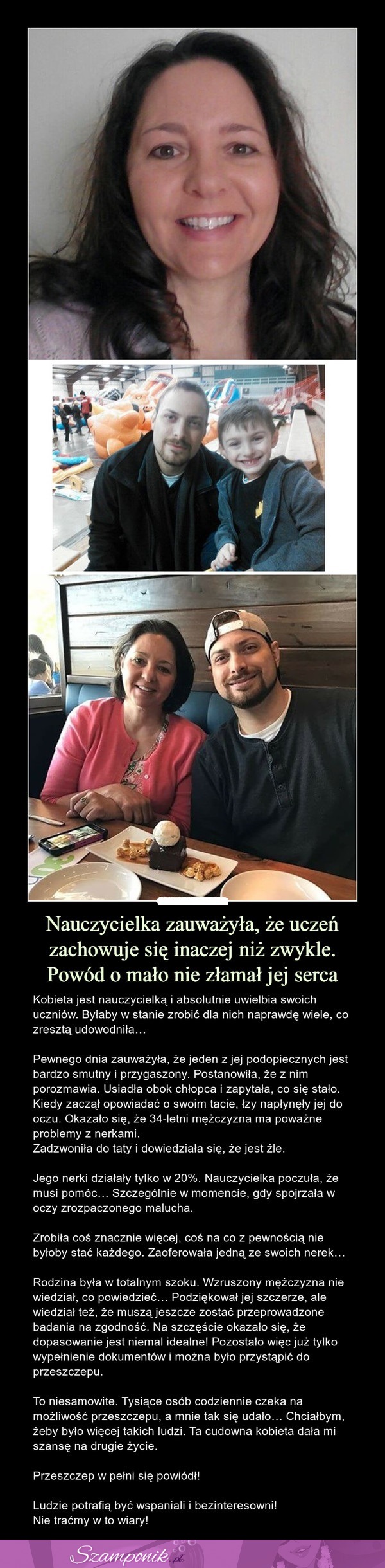 Ludzie potrafią być wspaniali i bezinteresowni... Piękny gest nauczycielki!