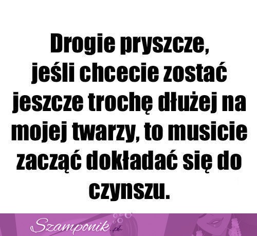 Drogie pryszcze ;P