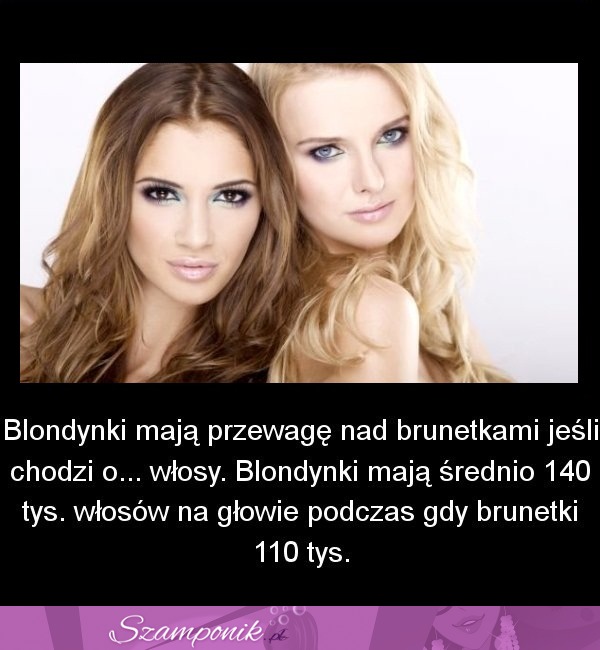 Czy wiecie, że BLONDYNKI mają przewagę nad BRUNETKAMI?! Wszystko to przez....