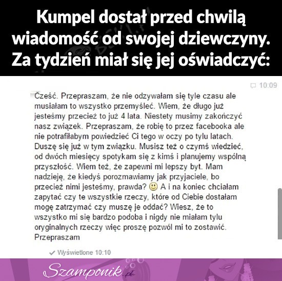 BIEDAK! Za tydzień miał się OŚWIADCZYĆ swojej DZIEWCZYNIE a ona wysłała mu tą WIADOMOŚĆ!