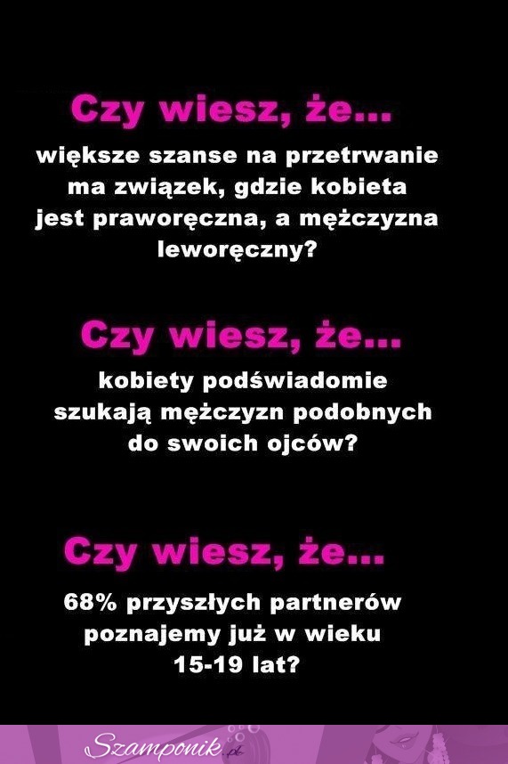 Poznaj TRZY różne i ciekawe FAKTY o związkach! Zgadzasz się?