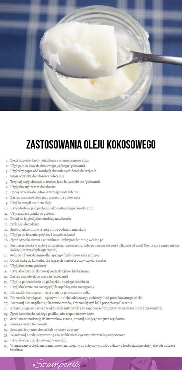 Zastosowanie oleju kokosowego :) 35 zastosowań...