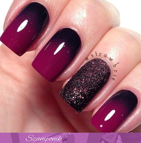 Ombre w odcieniu bordo- super manicure