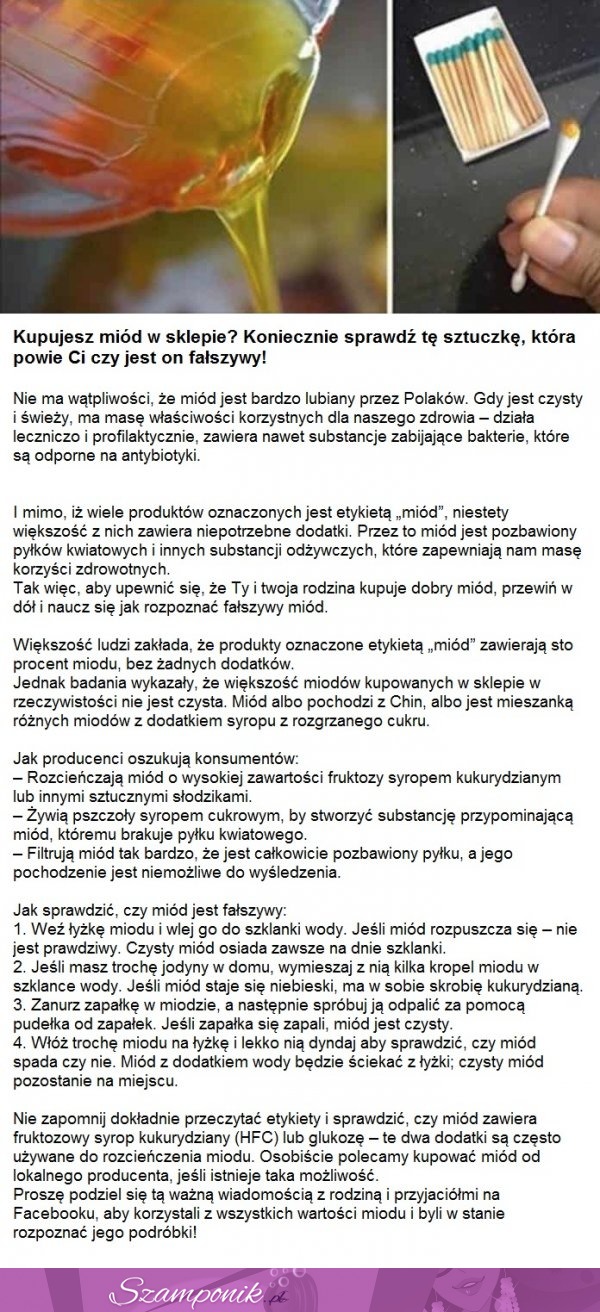 Kupujesz miód w sklepie? Zobacz, jak sprawdzić, czy jest fałszywy!