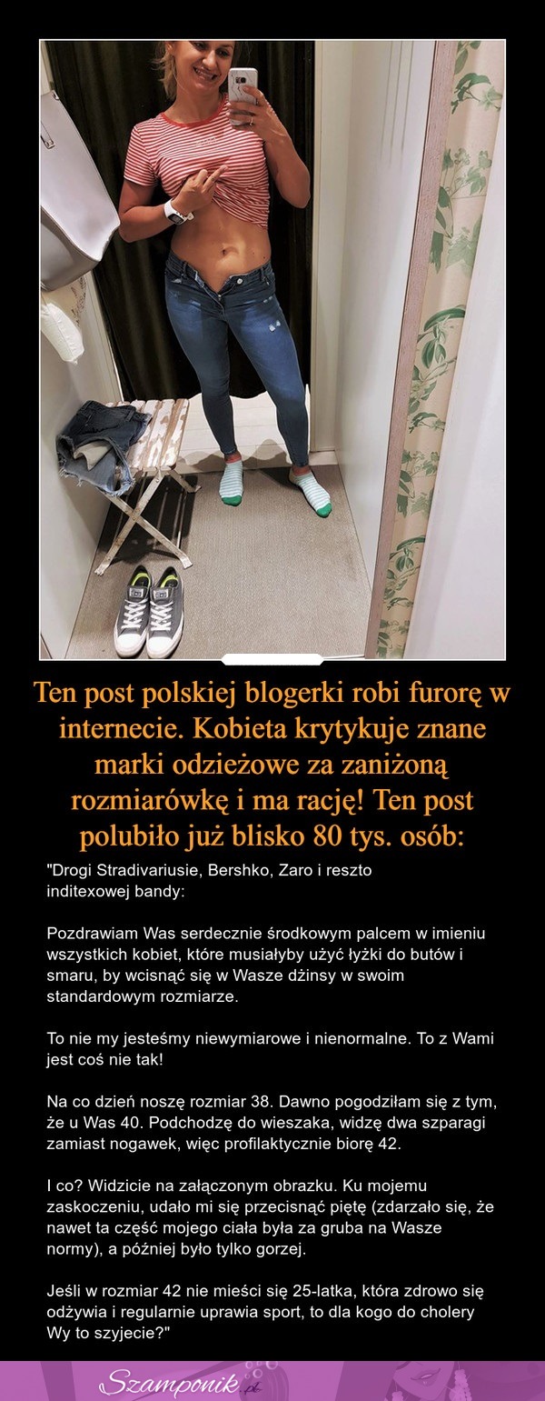 Ten post blogerki robi furorę w necie. Kobieta krytykuje znane marki odzieżowe