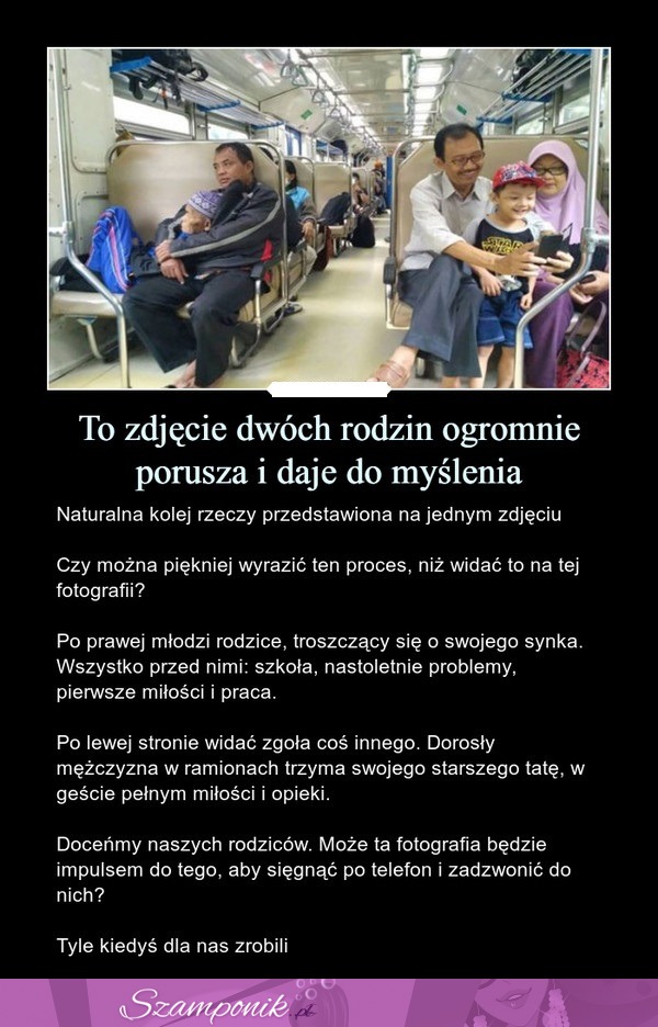 To zdjęcie dwóch rodzin ogromnie porusza i daje do myślenia...