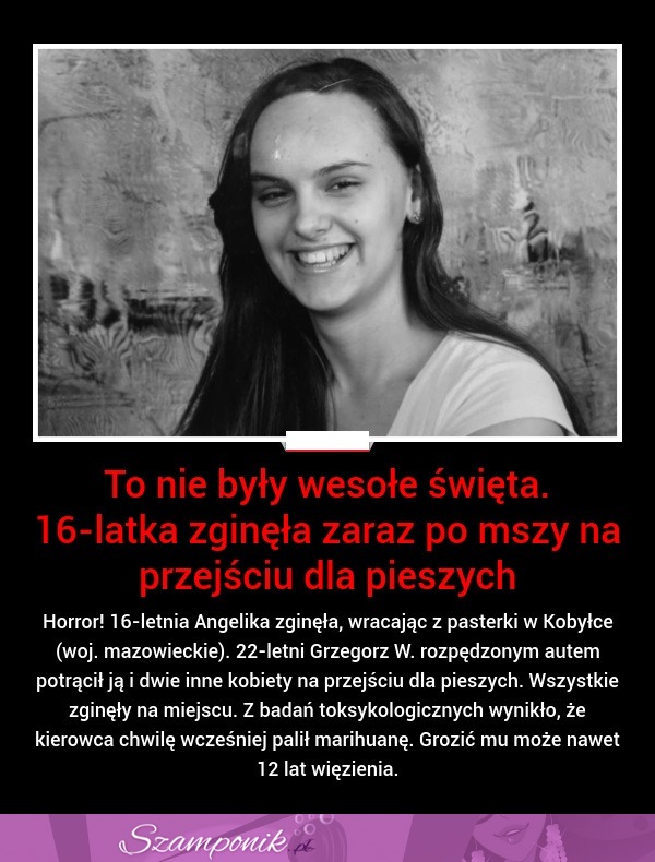 To nie były wesołe święta. 16-latka zginęła zaraz po mszy na przejściu dla pieszych