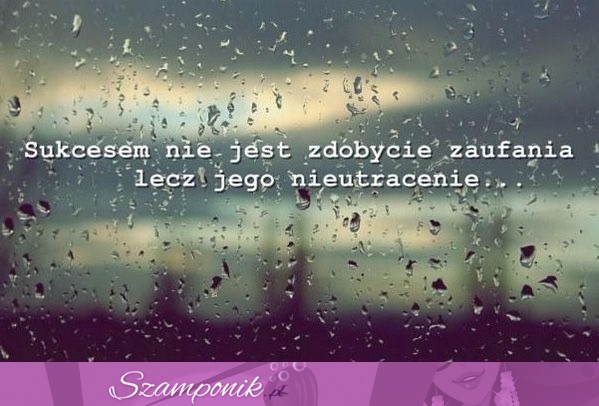 Sukcesem nie jest zdobycie zaufania...