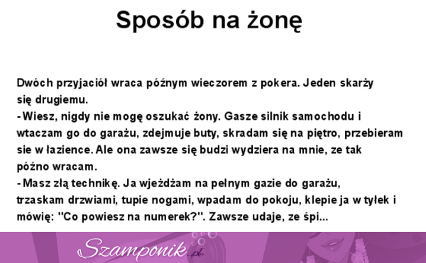 Ekstra sposób na żonę, haha! :D