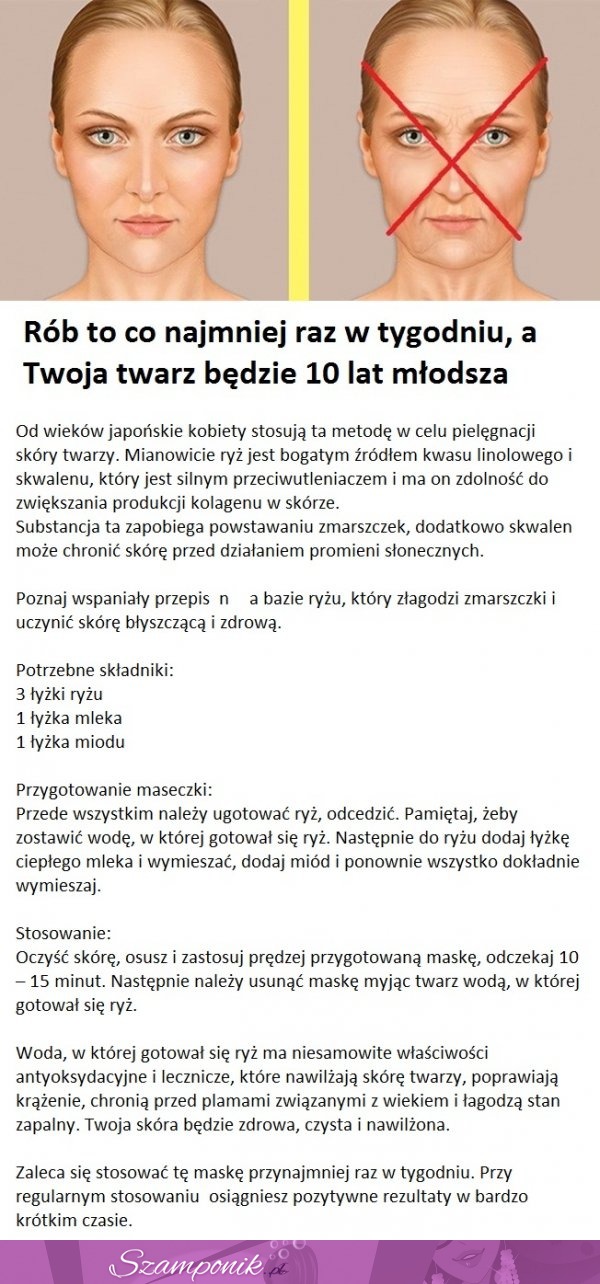 Rób to co najmniej raz w tygodniu, a Twoja twarz będzie 10 lat młodsza!