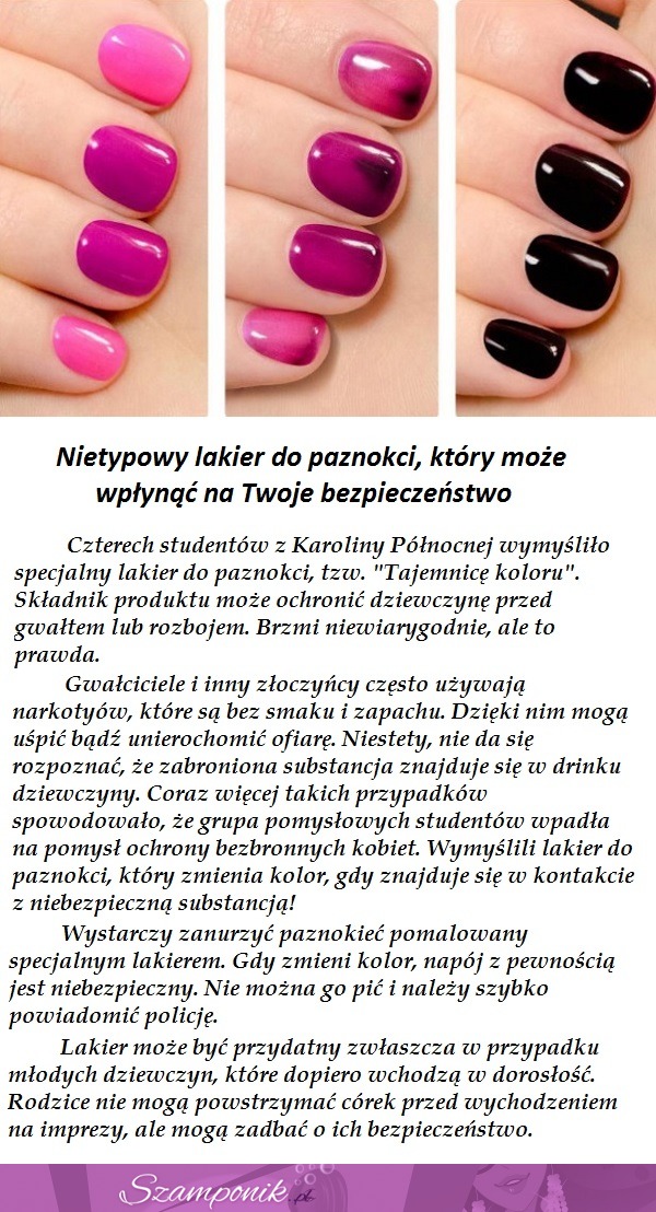 Nietypowy LAKIER do paznokci, który może wpłynąć na Twoje bezpieczeństwo! SUPER SPRAWA!