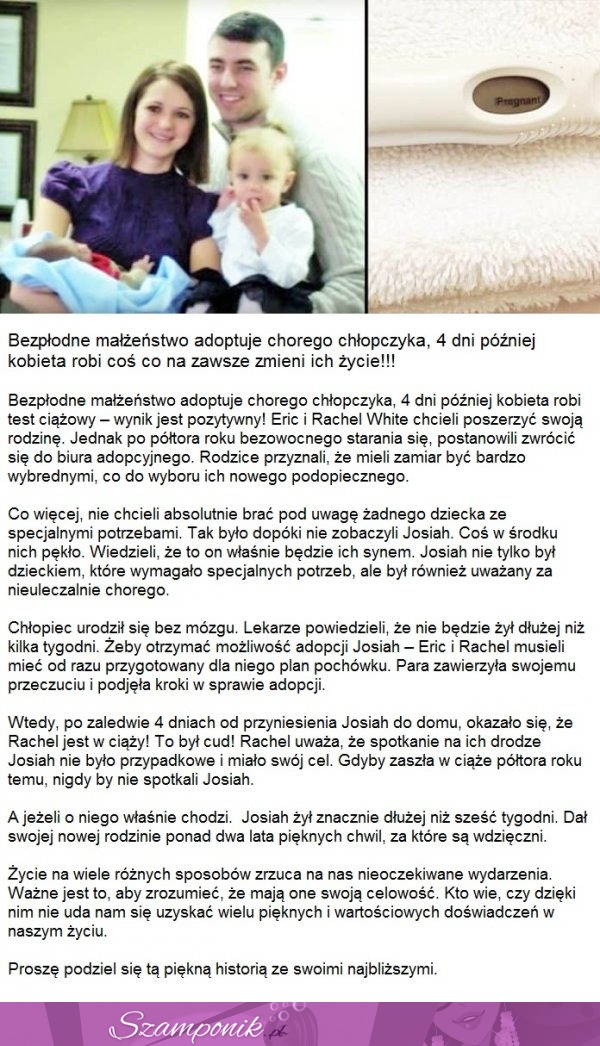 Bezpłodne małżeństwo adoptuje chorego chłopczyka. 4 dni później ich życie się zmienia...