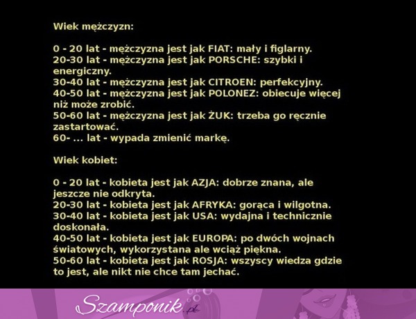 Wiek mężczyzn vs wiek kobiet a wy na którym etapie jesteście