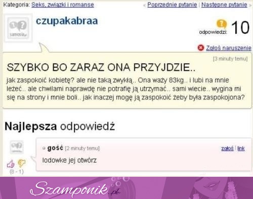 Zapytał się jak ZASPOKOIĆ 84 kilogramową kobietę, zobacz co mu doradzili, HAHA