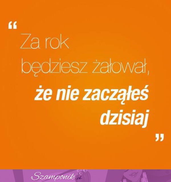 Za rok będziesz żałował