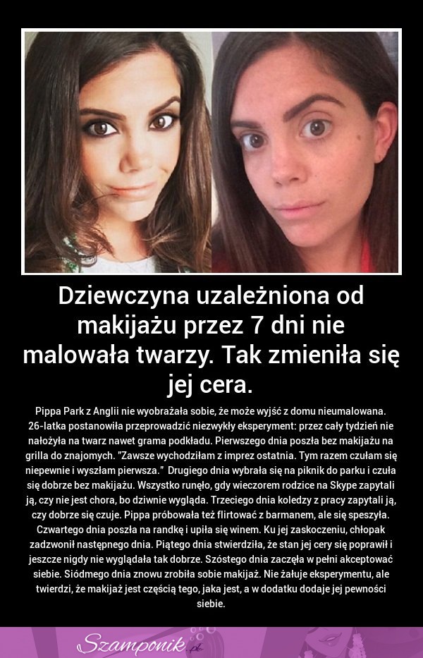 Dziewczyna UZALEŻNIONA od MAKIJAŻU przez 7 dni nie MALOWAŁA TWARZY! Zobacz jak zmieniła się jej CERA, SZOK!