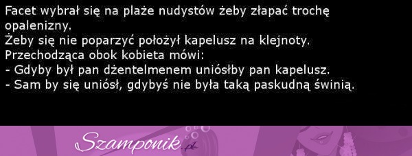 Zobacz jak się zachowuje dżentelmen na plaży nudystów! Mega :D