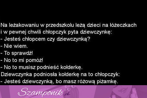 Na leżakowaniu chłopczyk sprawdza czy jego koleżanka jest dziewczynką...