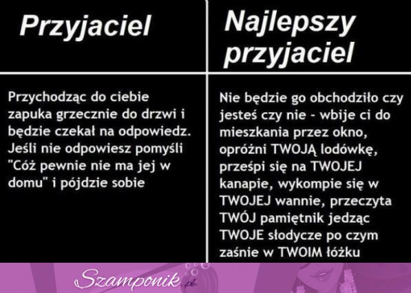 Przyjaciel vs najlepszy przyjaciel