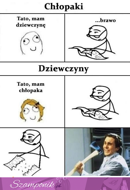 Jak reagujcie ojciec, gdy dowiaduje się czy chłopak albo dziewczyna są w związku, haha dobre! :D