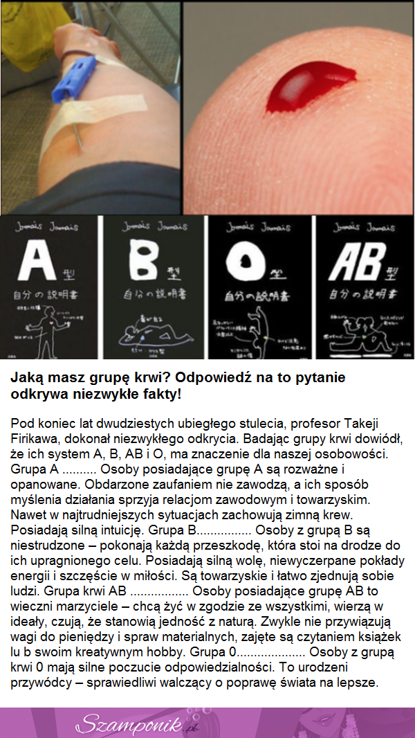 Jaką masz grupę krwi? Odpowiedź na to pytanie odkrywa niezwykłe fakty