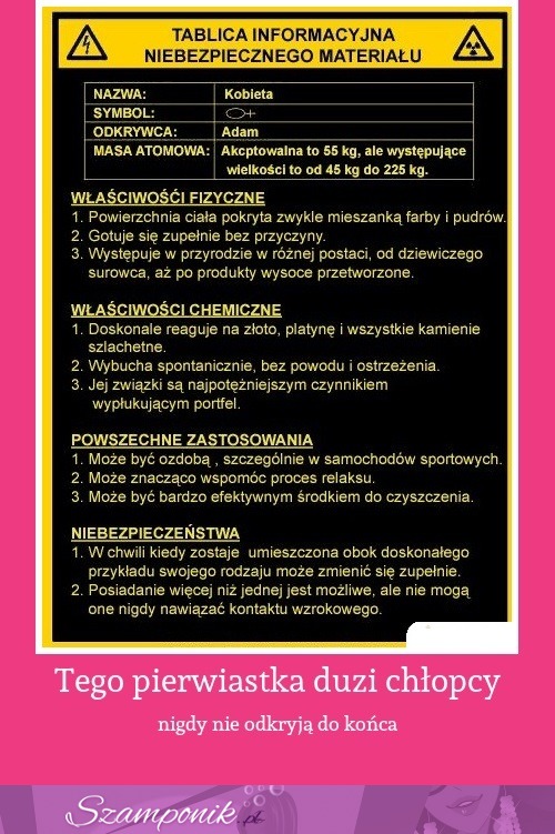 TABLICA informacyjna NIEBEZPIECZNEGO materiału... KOBIETY! SPRAWDŹ! ;D