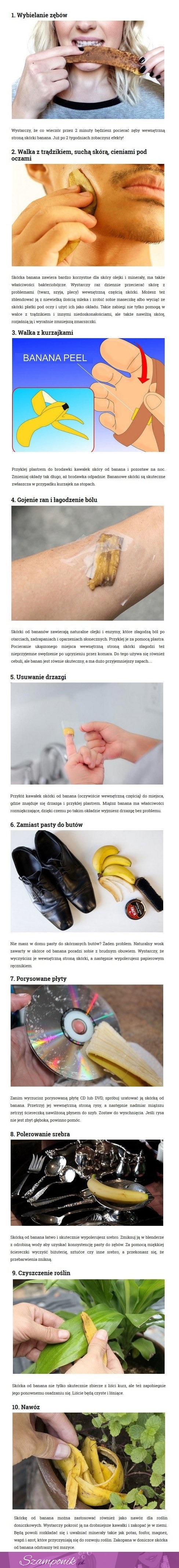 Wyrzucasz SKÓRKĘ od BANANA!? To błąd! Poznaj 10 CIEKAWYCH ZASTOSOWAŃ