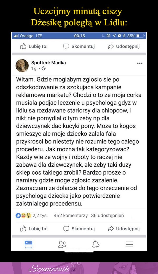 Uczcijmy minutą ciszy Dżesikę poległą w Lidlu ;P