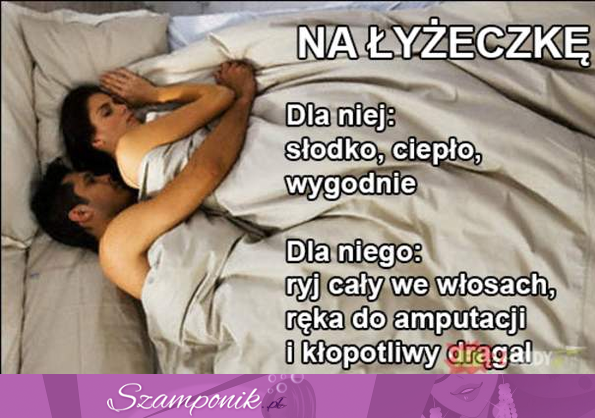 Zobacz co tak naprawdę dla mężczyzny oznacza spanie na łyżeczkę! :D