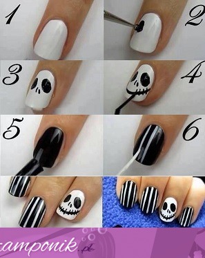 Manicure na Halloween