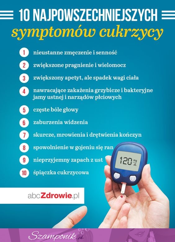 10 najpowszechniejszych symptomów cukrzycy