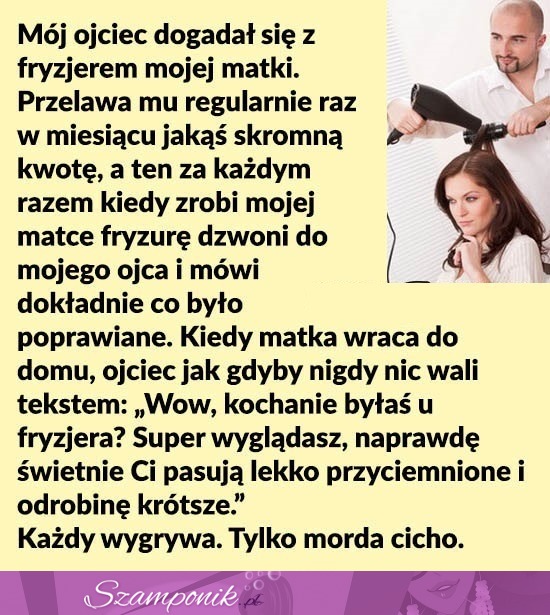 Zobacz HISTORIĘ pewnego MĘŻA, który dogadał się z FRYZJEREM swojej żony! MISTRZ