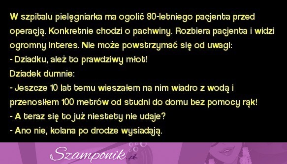 W szpitalu pielęgniarka ma ogolić 80-letniego pacjenta przed operacją...