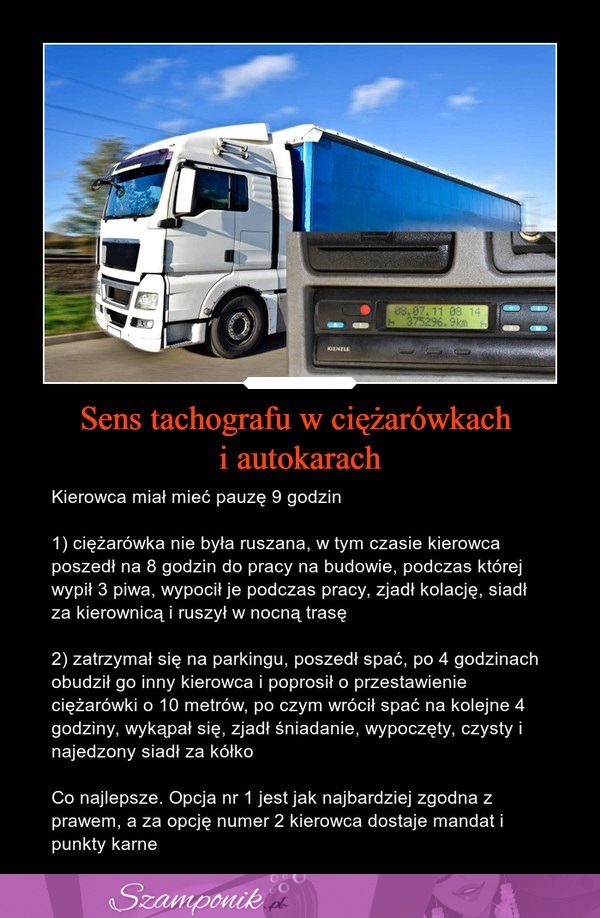 Sens tachografu w ciężarówkach i autokarach