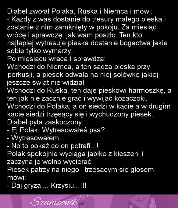 Zdecydowanie wygrywa Krzysiu ;) Ale rozkminił...