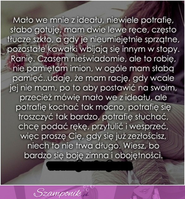 Mało we mnie z ideału