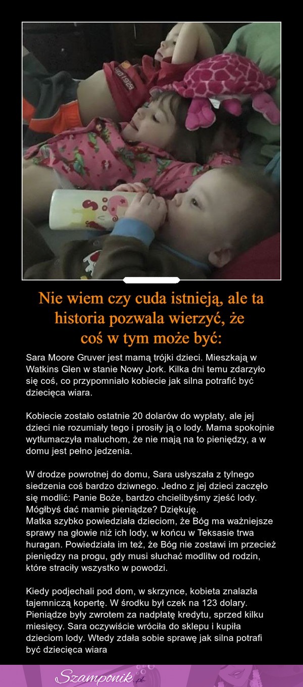 Nie wiem, czy cuda istnieją, ale ta historia pozwala wierzyć, że coś w tym może być...