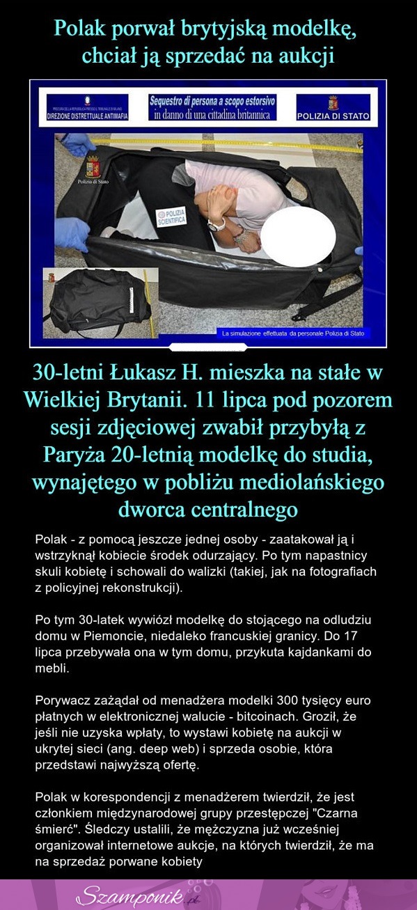 Polak porwał brytyjską modelkę, chciał ją sprzedać na aukcji...