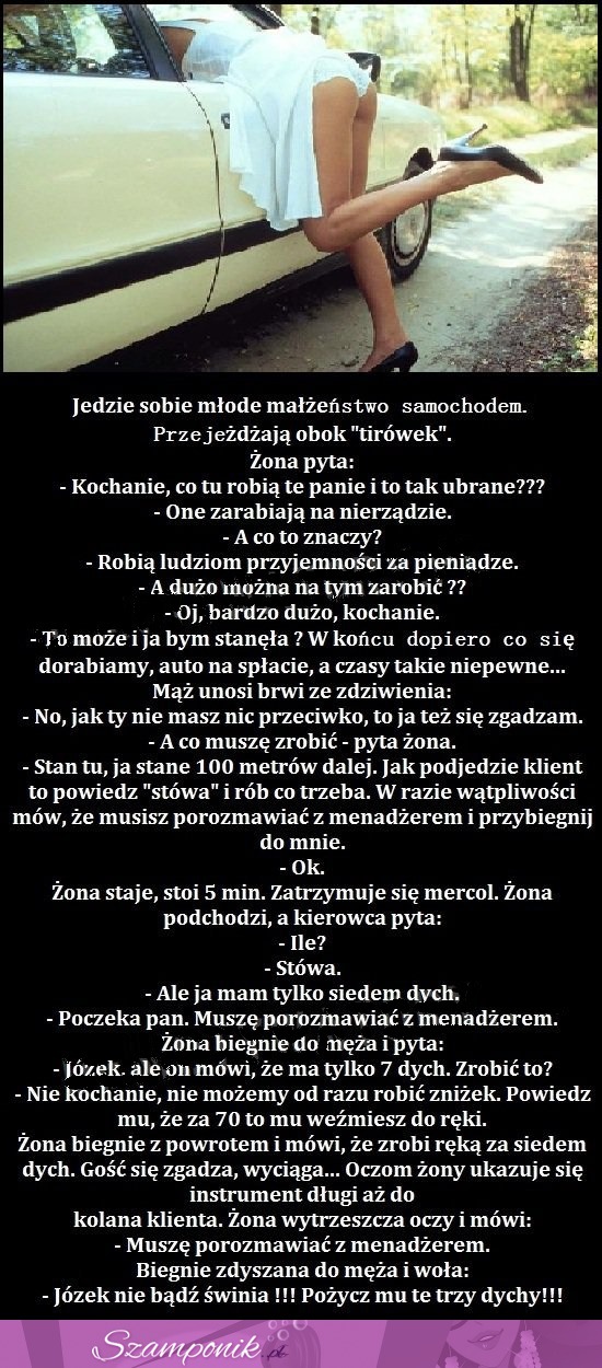 Jedzie małżeństwo samochodem. Przejeżdżają koło TIRÓWEK!!! Musisz to zobaczyć ;D