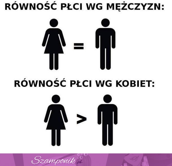 Równość płci według mężczyzn i kobiet, zgadzasz się z tym? :D