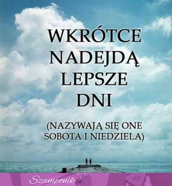 Wkrótce nadejdą lepsze dni..