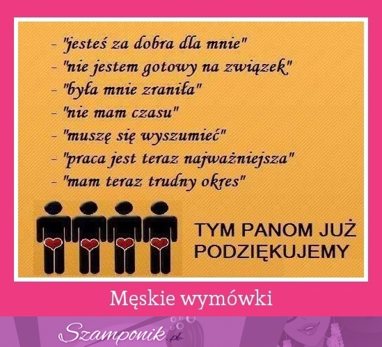 Męskie wymówki