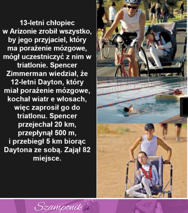 Chłopiec zrobił wszystko, by jego CHORY przyjaciel mógł uczestniczyć z nim w TRIATLONIE...