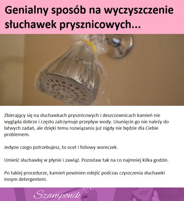 Genialny sposób na wyczyszczenie słuchawek prysznicowych!