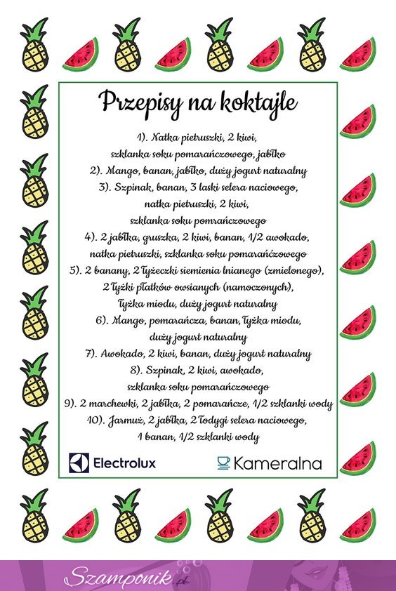 Przepisy na pyszne i zdrowe koktajle ;)