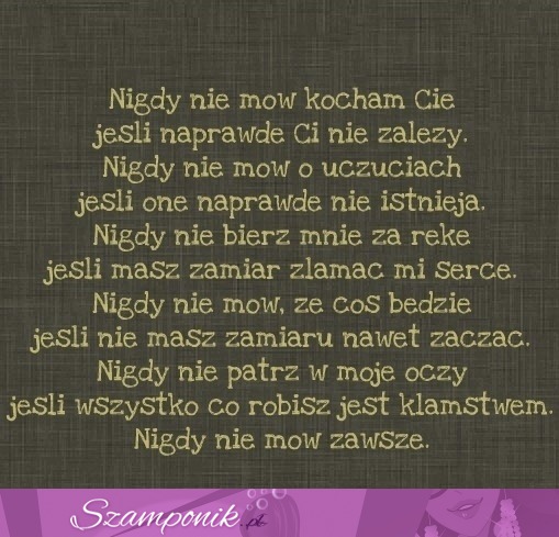 Nigdy nie mów kocham