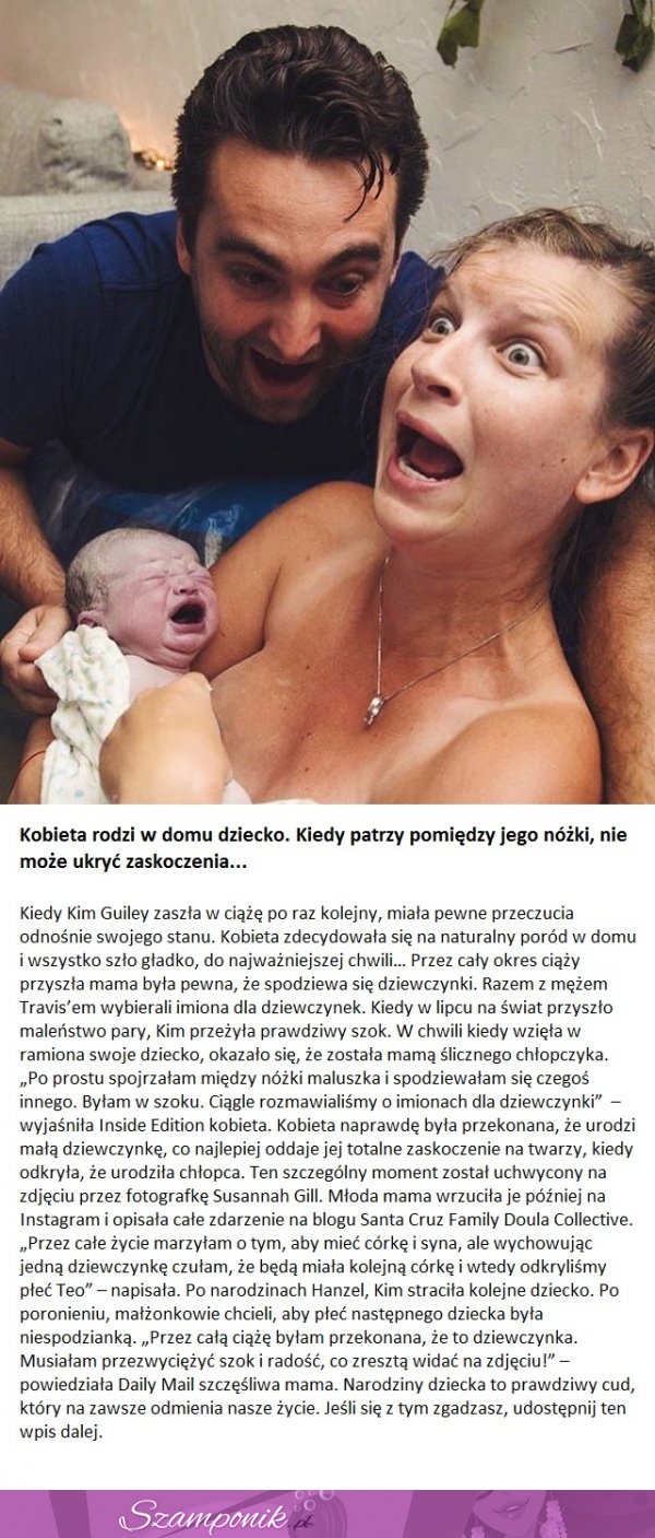 Kobieta rodzi w domu dziecko. Kiedy patrzy pomiędzy jego nóżki, nie może ukryć zaskoczenia!