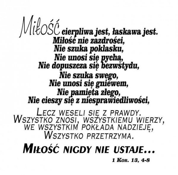 Szamponik.pl - Miłość cierpliwa jest, łaskawa jest, miłość nie zazdrości..